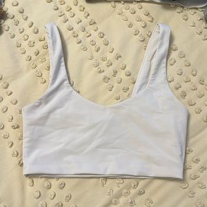 White Forever 21 soft crop top.
